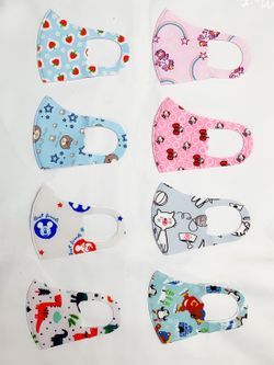 5pcs kids face mask reusable washable cloth face cover