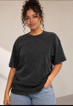 Black Unisex Oversized Acid Wash T-Shirt, 100% Cotton