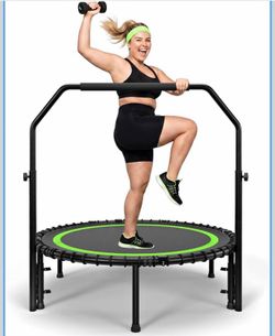 40" Mini Rebounder Trampoline for Adults, 440 Lbs Load, Green,Foldable Indoor Trampoline with PP Mat