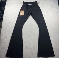 Y2K True Religion Jeans Women’s S Black Sweatpants Low Rise Flare Wide Leg NWT