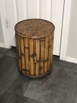 Boho Wicker Bamboo Rattan Table Plant Stand 