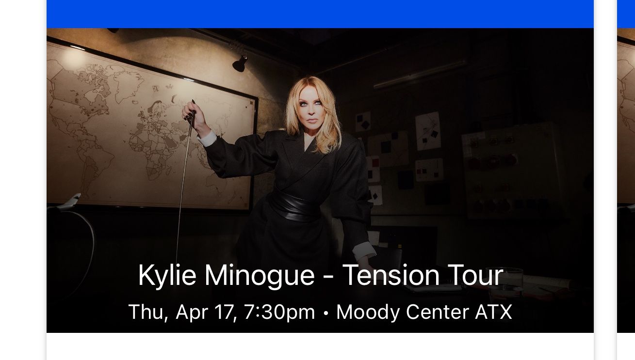 2 Kylie Minogue Floor Seats Austin Tx 4/17