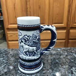Vintage Avon 1983 Collectible Small Beer Stein Endangered Species Limited Edition.  Preowned Good Condition 