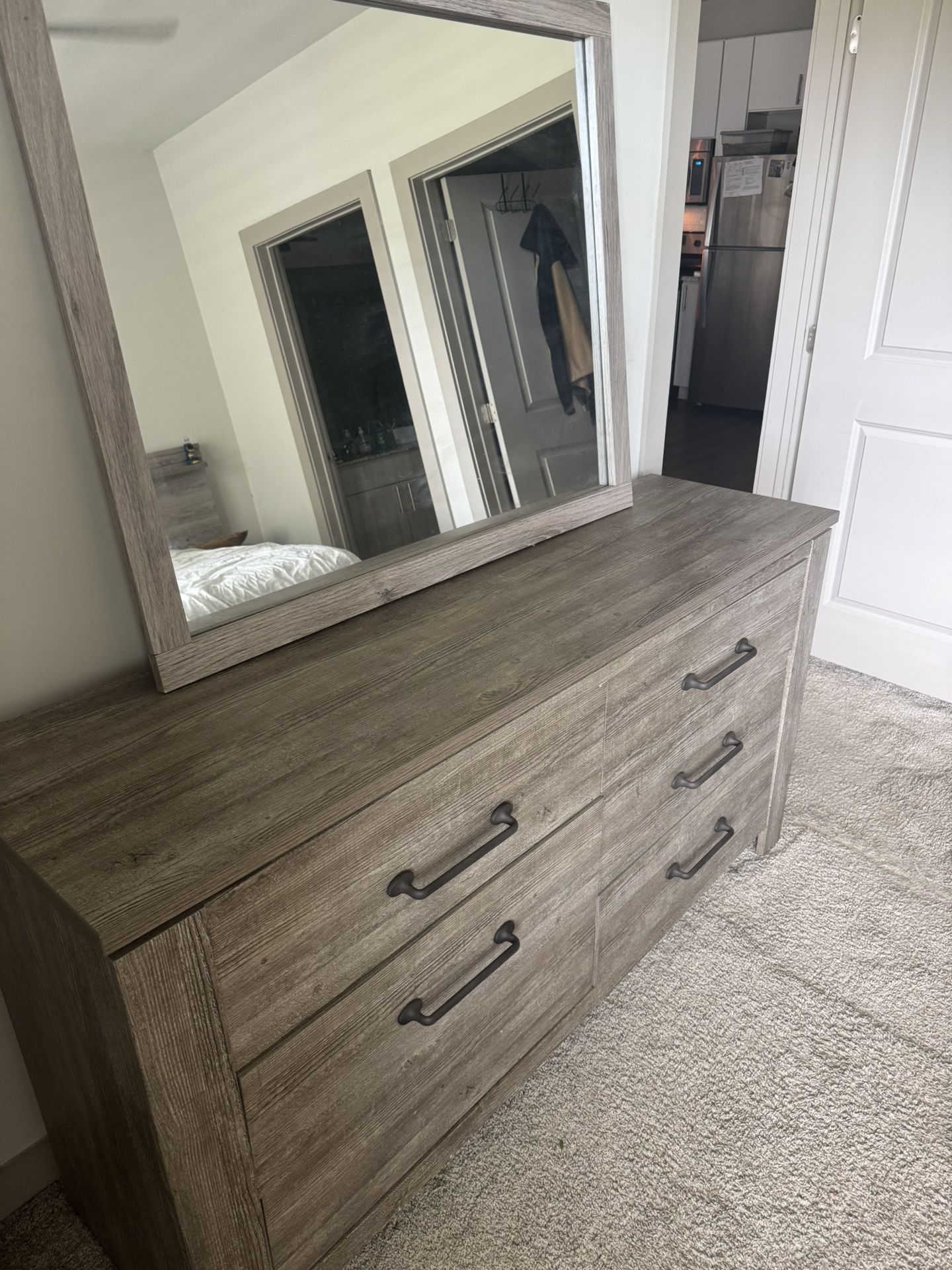 Grey Dresser With Mirror