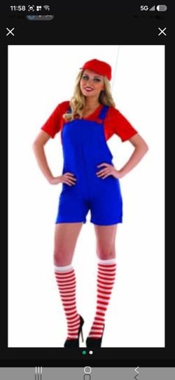 Women's Mario Bros Costume MEDIUM
