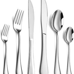 Silverware Set with 12 pcs for 2 People, Food-Grade Stainless Steel Tableware Cutlery Set, Mirror Polished, Dishwasher Safe,Spoons Forks Knives Set fo