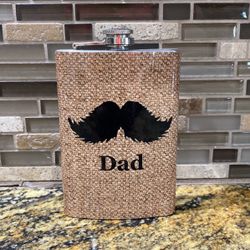 Dad Flask With Mustache 