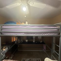 Bunk Bed Frame With Desk(Full Mattress Not Included) 