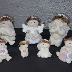 Collection Of 7 Vintage Dreamsicle Cherub Figurines