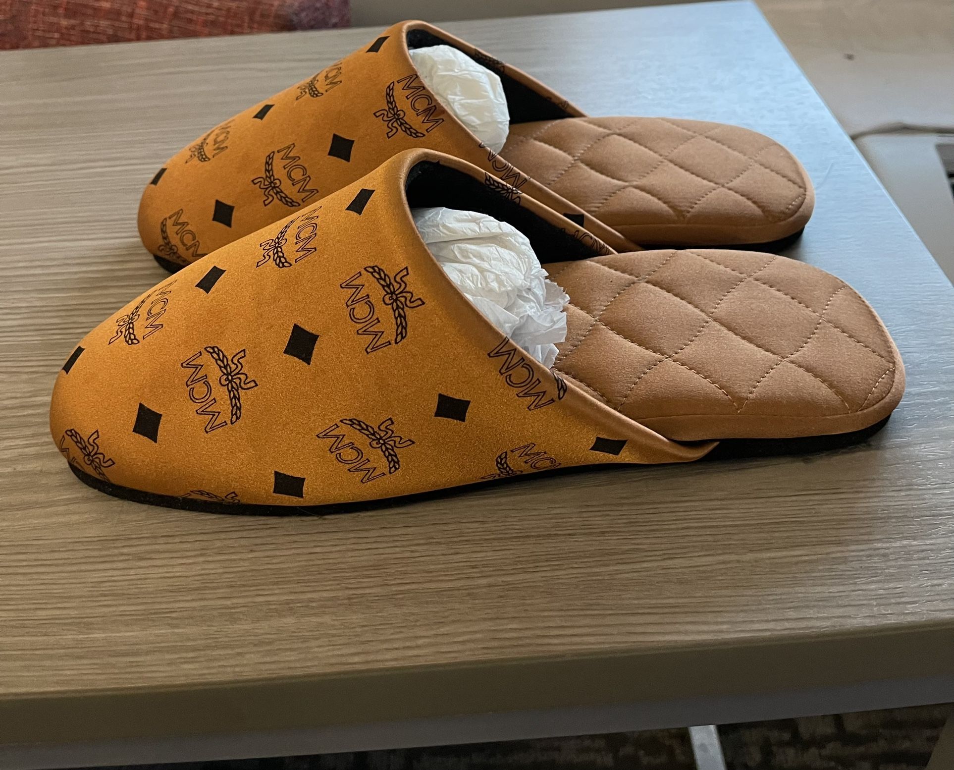 MCM Slippers MCM Black Visetos Slides with Leather Uppers Size 45 EU main image 2