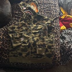 1ST CAMO SHARK FULL ZIP HOODIE MENS 2XL