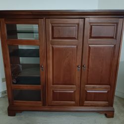 Solid Dark Wood Entertainment Center - $200 OBO - MUST SELL BY 1/25/25!