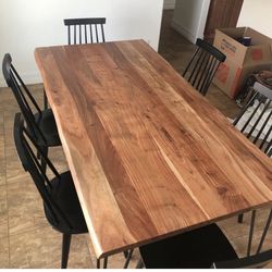 Dining table and bench