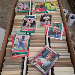 3 row box of baseball cards