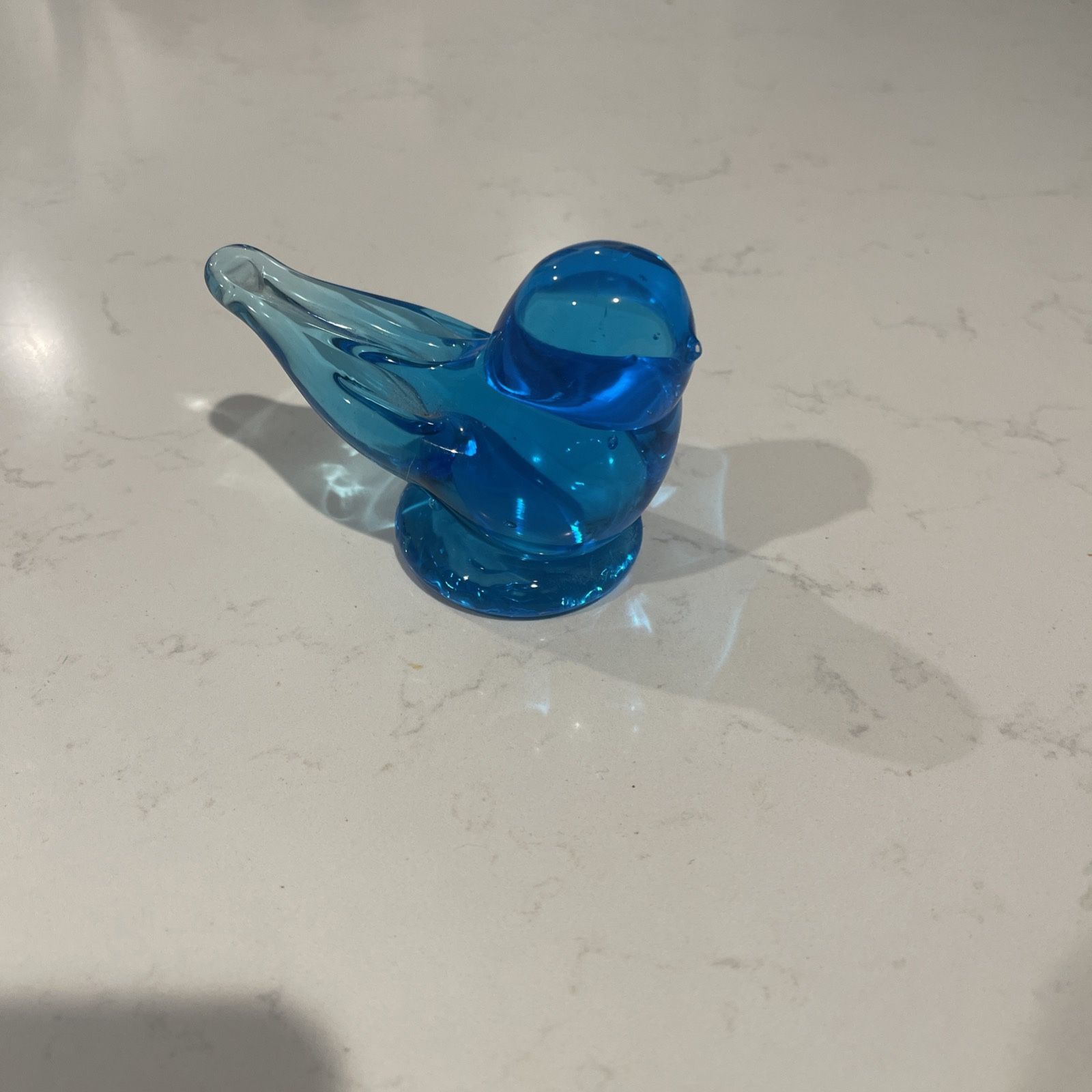 Vintage Art Glass Sunny Day Bluebird Happiness Paperweight 