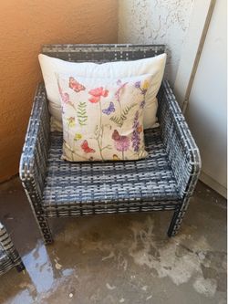 Black w grey 3 piece patio set