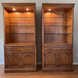 Drexel Heritage Lineage Illuminated Cabinets
