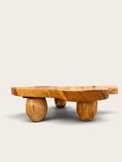 Large Organic Live Edge Solid Wood Coffee Table | Sculptural Slab | Japandi | Organic Modern