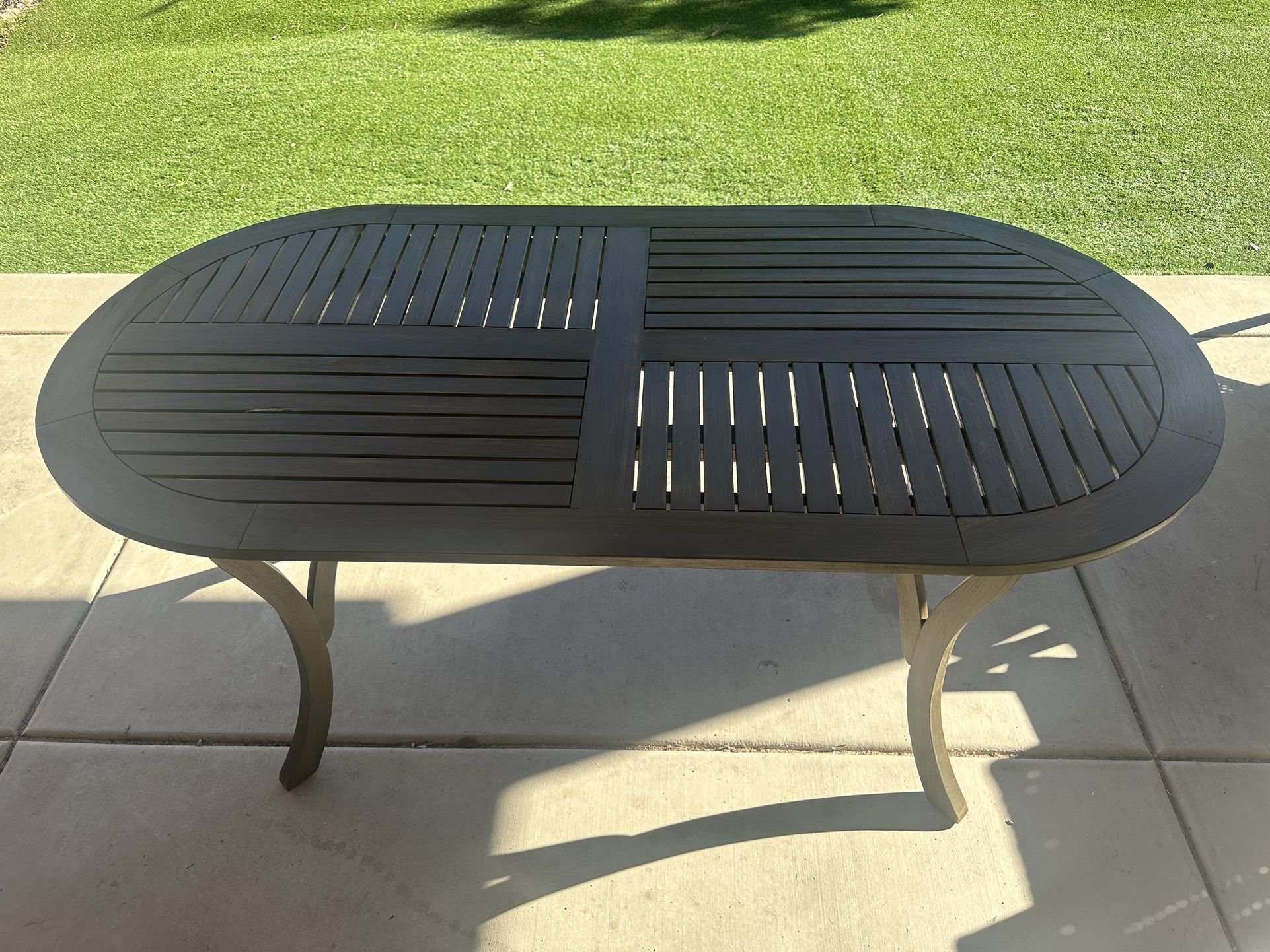 Outdoor Patio Oval Wooden Table Gray 70 Inch Long for Sale in Vista