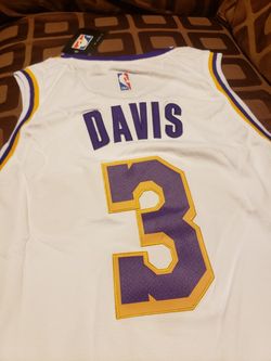 Anthony Davis White Lakers Jersey #3