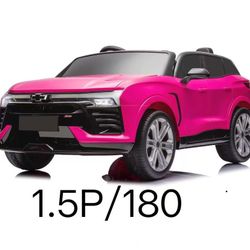 24V 2-Seater SUV Licensed Chevrolet Blazer Ride On Car Toy w/Parent Remote Control, 3 Speeds, Wireless Music, MP3 Player, Electric Car for Kids Ages 3
