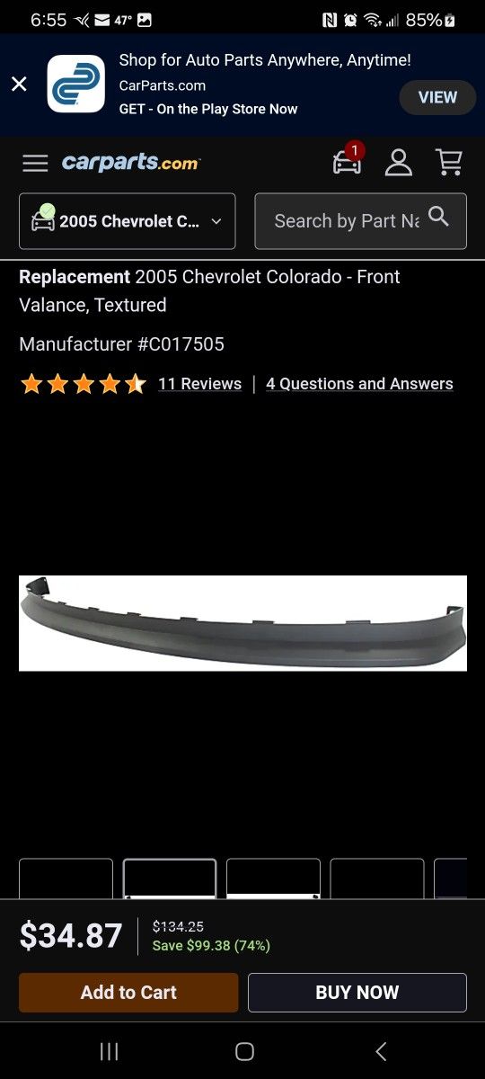 2004-20012 Chevy/ GMC Colorado/ Canyon Valance