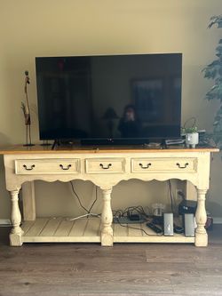 Distressed Cream Console/Buffet table