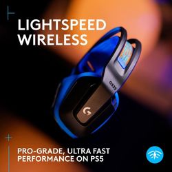 Logitech - G535 Lightspeed Wireless Gaming Headset for PS5, PS4, PC - Black/Blue