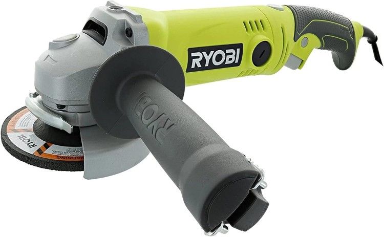 Ryobi AG454 7.5 Amp 120V AC 11,000 RPM Corded Angle Grinder w/ Rear Rotating Handle