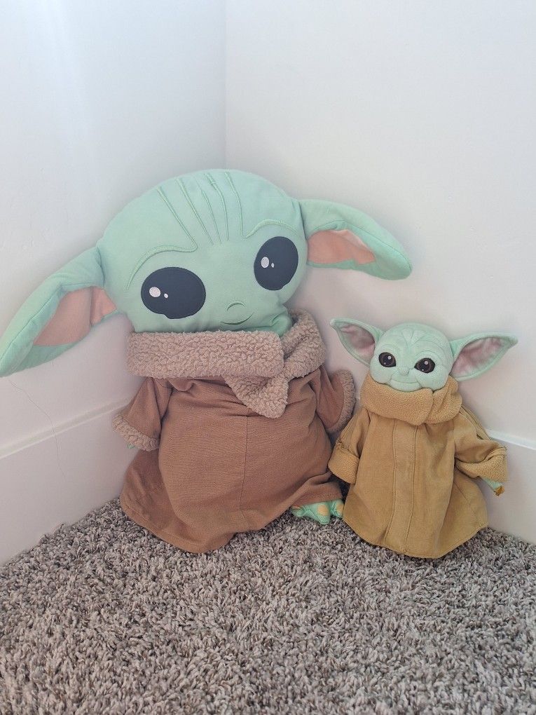 Like New 2 Baby Yoda Pillow and Plush