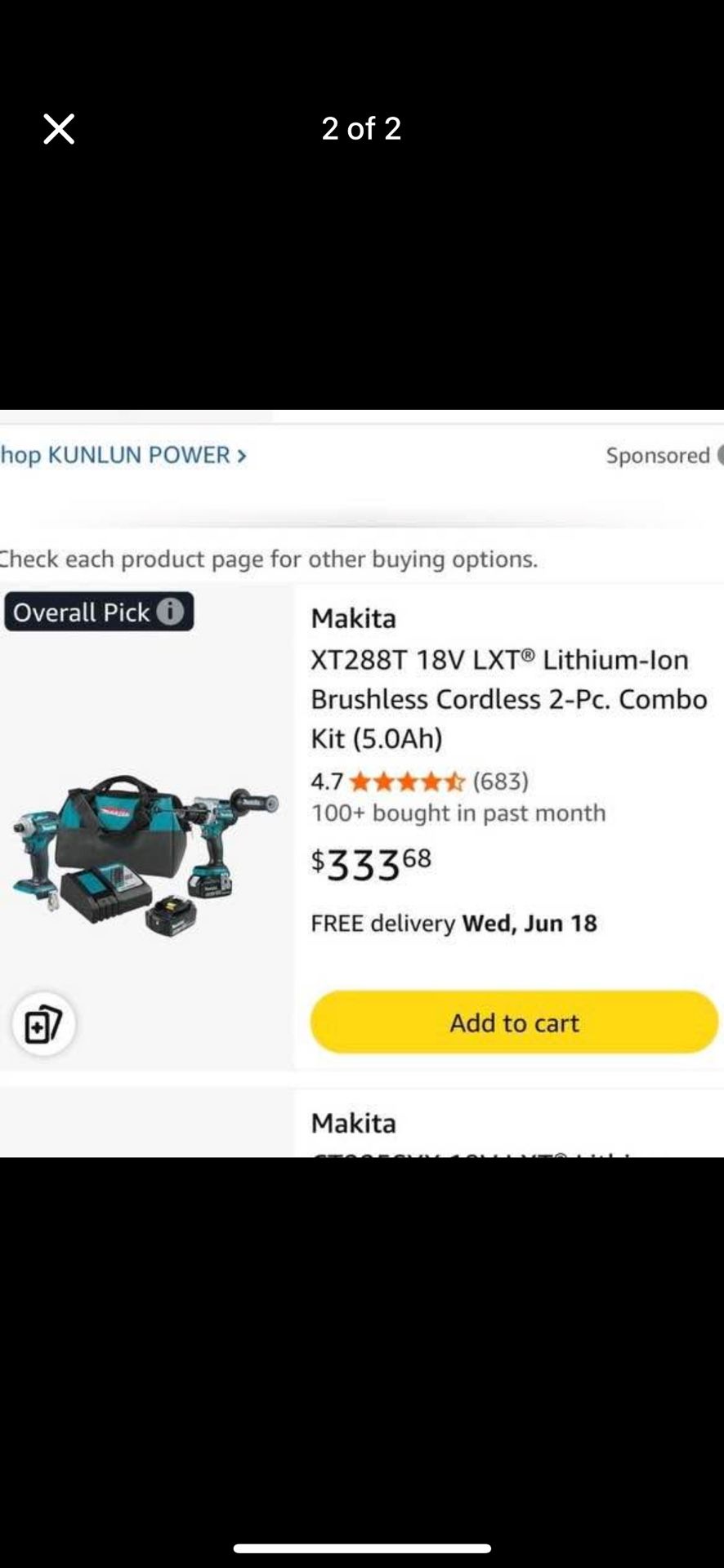 Makita 18v Brushless combo kit