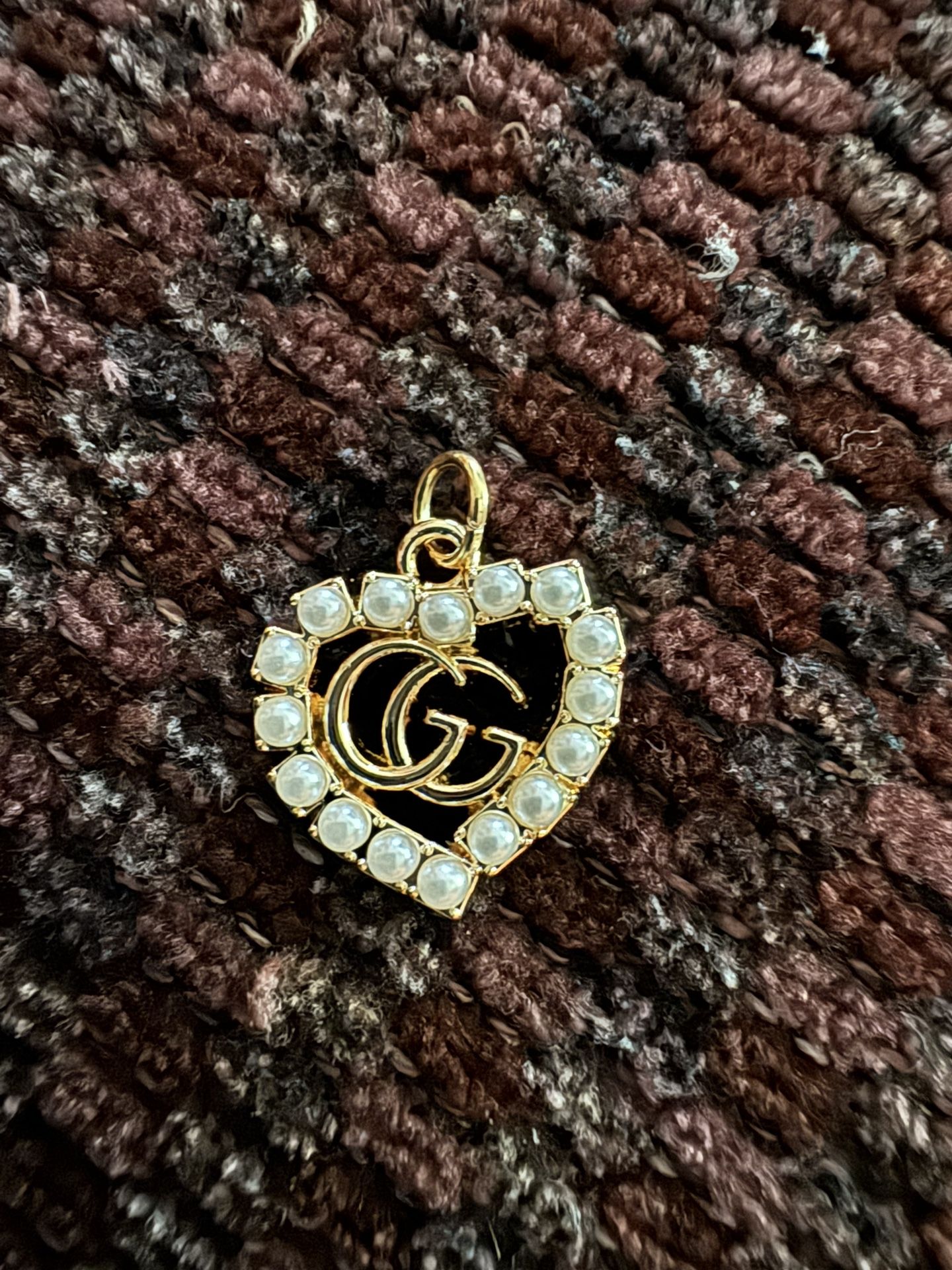 New Gucci Zipper Pull Charm w/Pearls