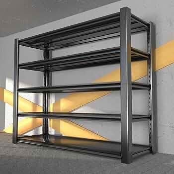 Standing Shelf Units 72" H x 48″W x 20" D,Heavy Duty Garage Shelving Units and Storage, 5-Tier Metal Shelves, Storage Rack for Garage Organization, Ba