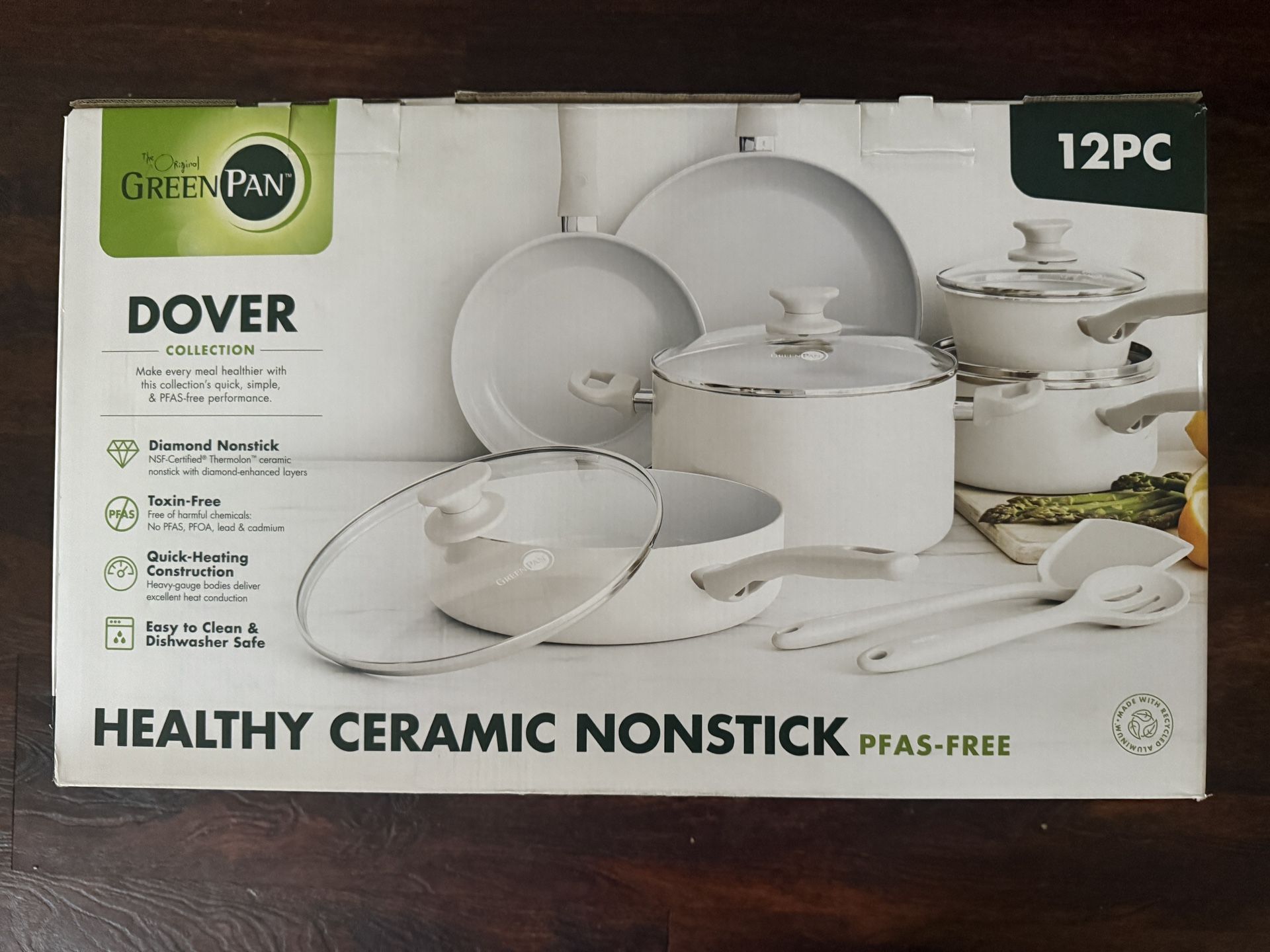Greenpan Dover 12 PC Ceramic Pot Set