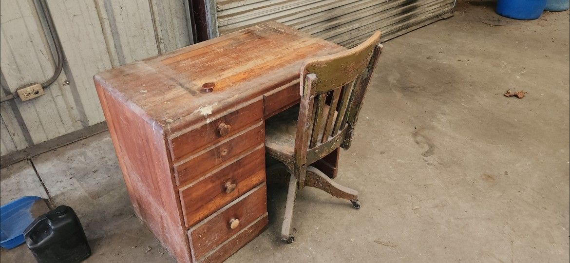 Old Desk with Chair