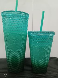 Starbucks Teal Studded Cold Cup Tumbler Set of 2