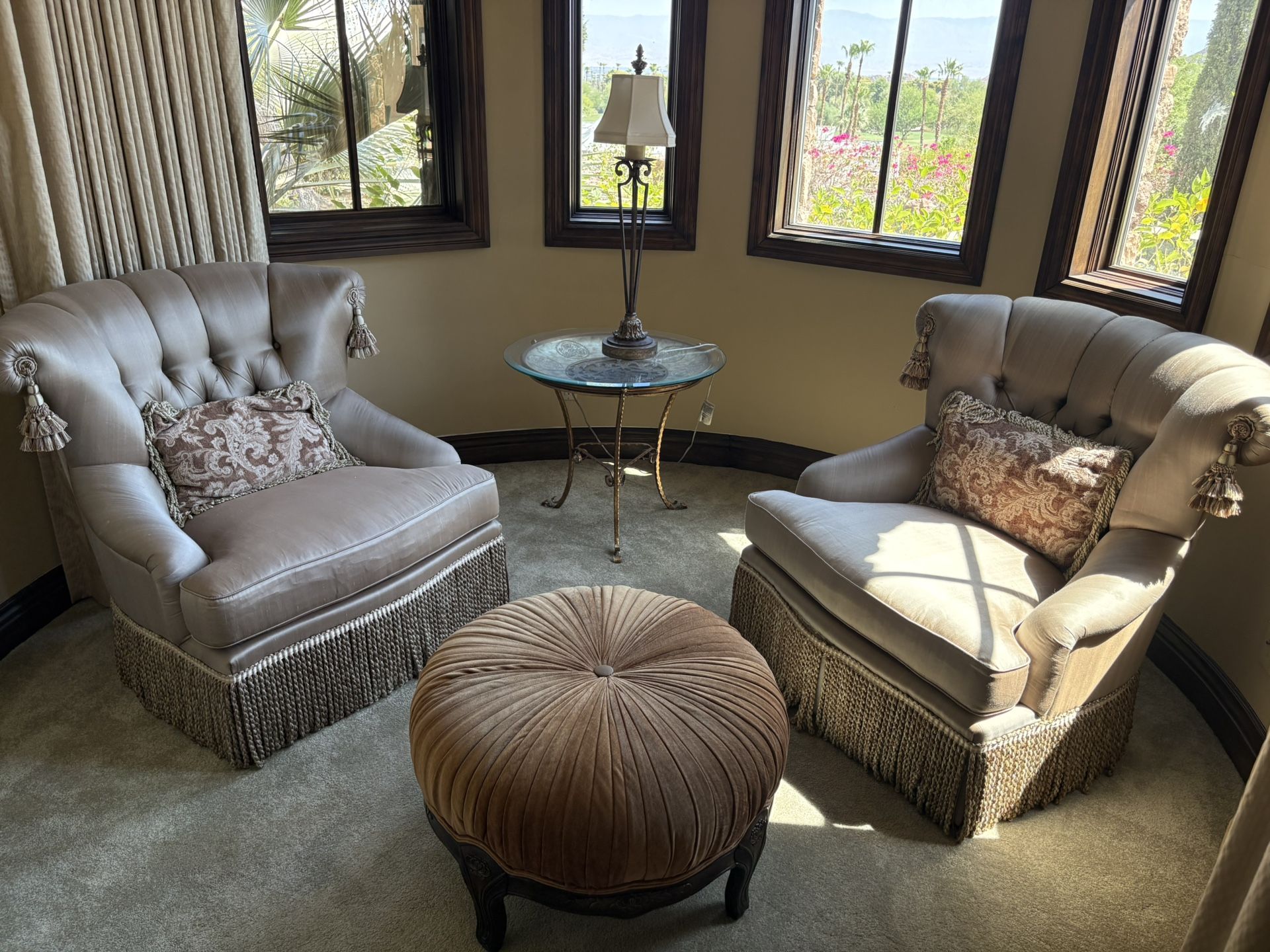 2 Accent Chairs W Foot Stool
