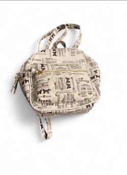 White and black butterfly newspaper mini bag