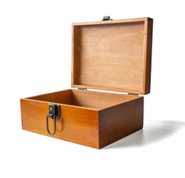 Yardwe Vintage Wooden Jewelry Box with Metal Accents, Brown Antique Style