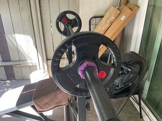 Olympic Bar with Clamps & Weights
