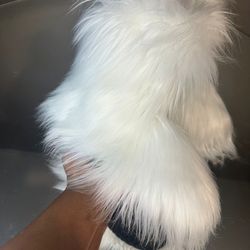 White Faux Fur Boots Sizes 7-11