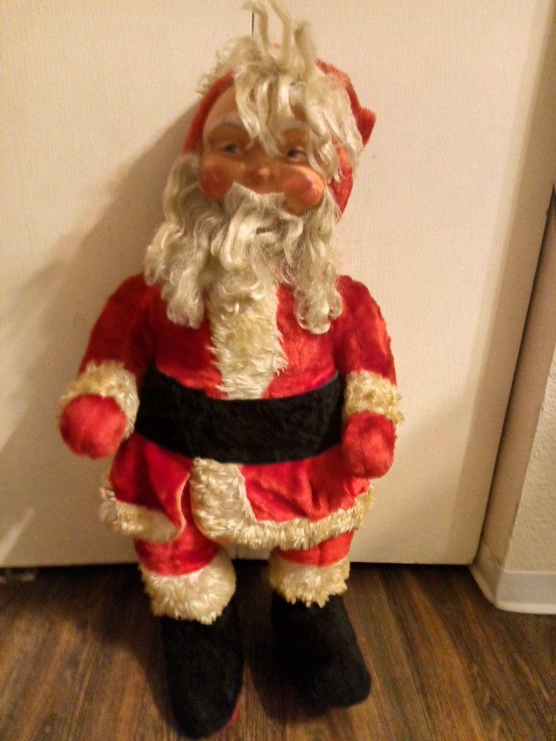 Vintage Rushton?? Plush Santa Claus 28 In.