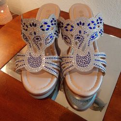 Nwots Women's Size 8 Summer Wedge Sandals 