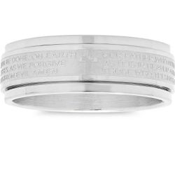 Men’s Stainless Steel Lords Prayer Spinner Ring 