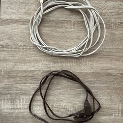 Extension cords with 2 poles, 15 ft long and 8 ft long @ $0.50/ft