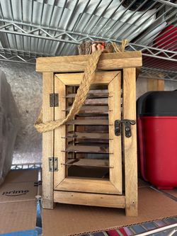 Rustic Wooden Candle Lantern with Rope Handle