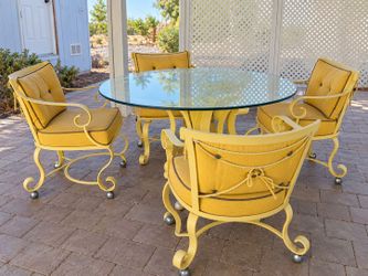 Vintage Wrought Iron Patio Dining Set