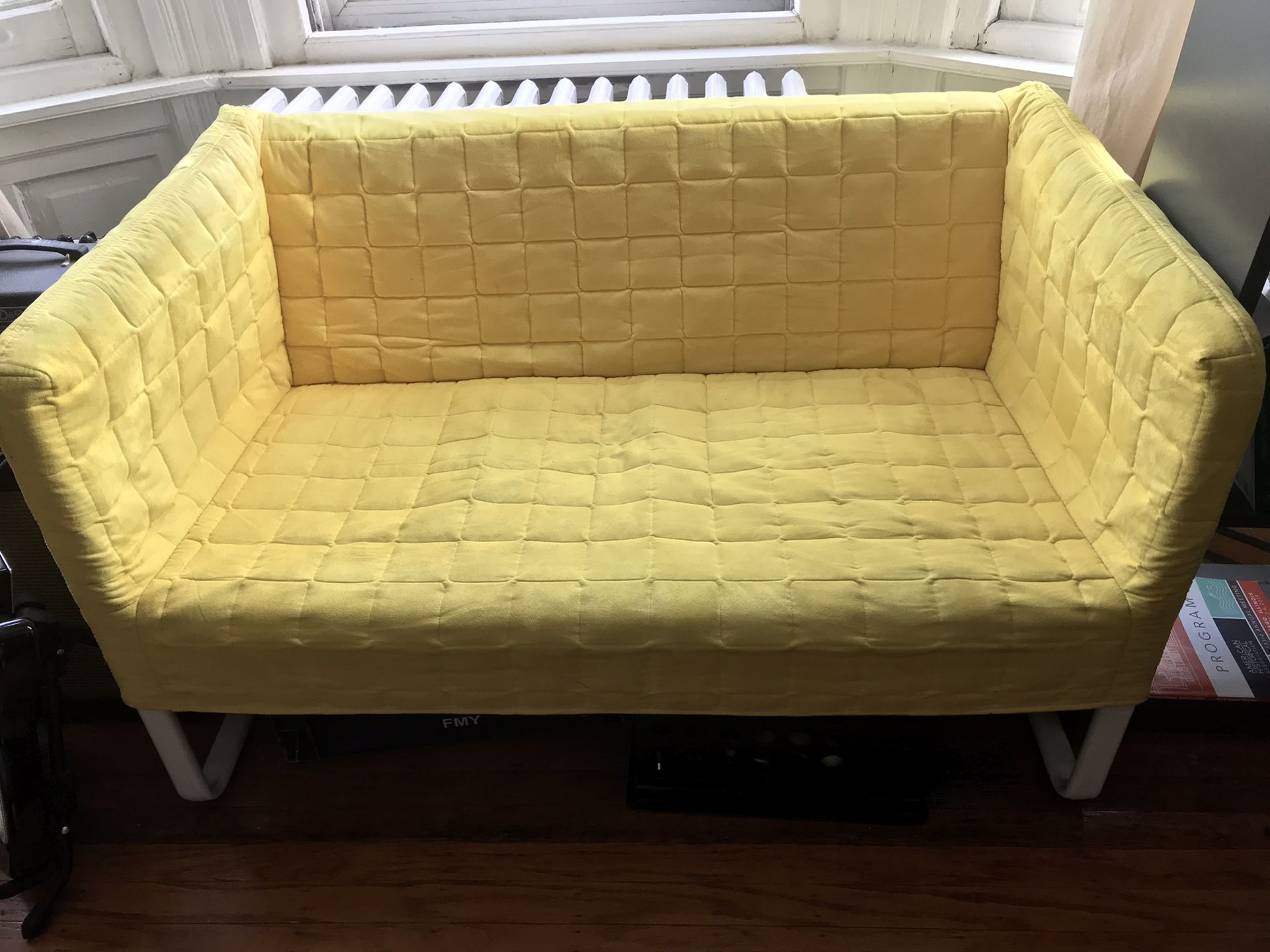 Ikea yellow small loveseat/ chair/ couch