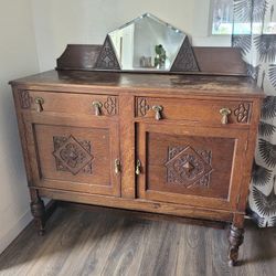 Carved Oak Buffet Antique