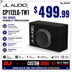 JL Audio TW1 Series 12 Inch Subwoofer With Custom Ported Box 600 Watts 2-Ohm CP112LG-TW1 🚨 Payment Options Available 🚨 No Credit Needed 🚨